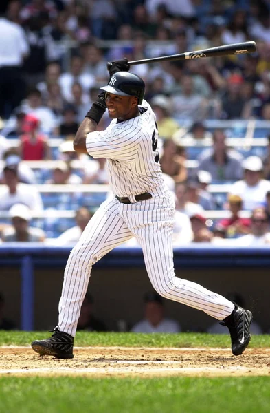 Bernie Williams Outfielder Dla New York Yankees Działaniu Gry Podczas — Zdjęcie stockowe