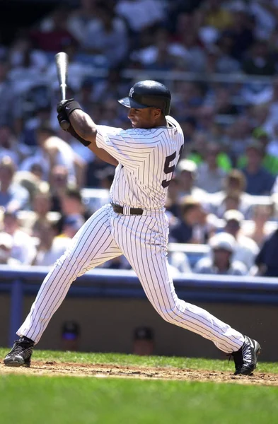 Bernie Williams Outfielder Para Los Yankees Nueva York Acción Durante — Foto de Stock