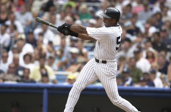 Bernie Williams Outfielder Para Los Yankees Nueva York Acción Durante — Foto de Stock