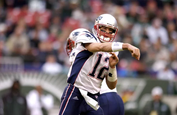 Tom Brady Quarterback Para New England Patriots Ação Durante Temporada — Fotografia de Stock