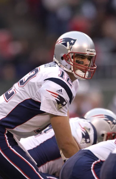 Tom Brady Quarterback New England Patriots Azione Durante Stagione Nfl — Foto Stock