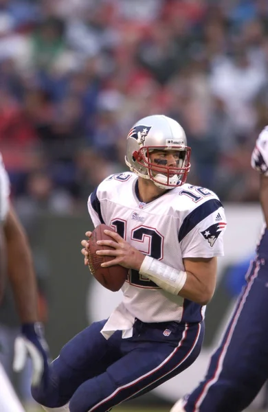 Tom Brady Rozgrywający New England Patriots Działaniu Gry Sezonie Nfl — Zdjęcie stockowe
