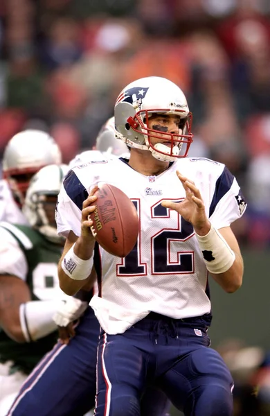 Tom Brady Quarterback New England Patriots Azione Durante Stagione Nfl — Foto Stock