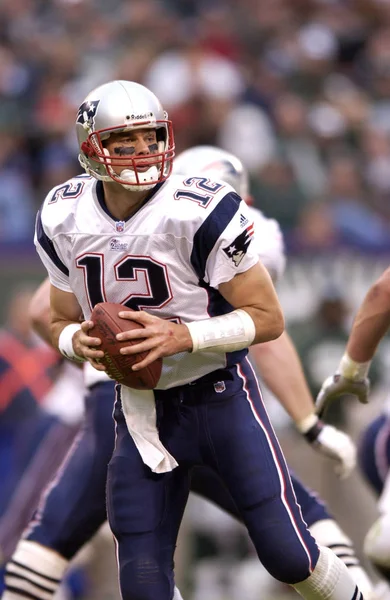 Tom Brady Quarterback Para New England Patriots Ação Durante Temporada Fotografia De Stock