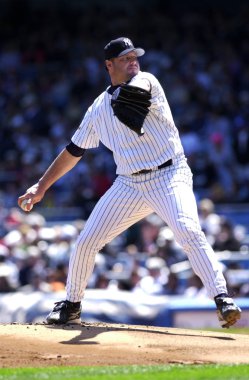 Roger Clemens sürahi için New York Yankees normal sezon oyun sırasında oyun eylem. Roger Clemens, 