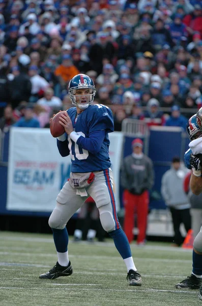 Eli Manning Quarterback New York Giants Azione Durante Stagione Regolare — Foto Stock