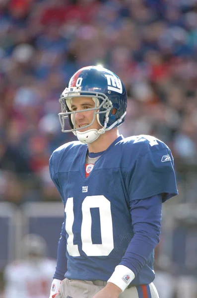 Der Quarterback Der New York Giants Einem Spiel Der Regulären — Stockfoto