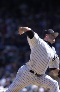 Roger Clemens sürahi için New York Yankees normal sezon oyun sırasında oyun eylem. Roger Clemens, 