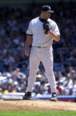 Roger Clemens sürahi için New York Yankees normal sezon oyun sırasında oyun eylem. Roger Clemens, 