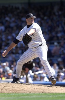 Roger Clemens sürahi için New York Yankees normal sezon oyun sırasında oyun eylem. Roger Clemens, 