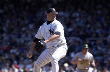 Roger Clemens sürahi için New York Yankees normal sezon oyun sırasında oyun eylem. Roger Clemens, 