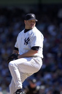 Roger Clemens sürahi için New York Yankees normal sezon oyun sırasında oyun eylem. Roger Clemens, 