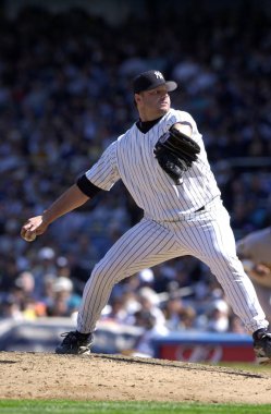 Roger Clemens sürahi için New York Yankees normal sezon oyun sırasında oyun eylem. Roger Clemens, 