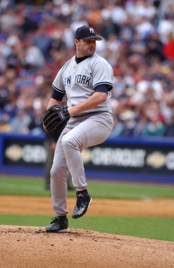 Roger Clemens sürahi için New York Yankees normal sezon oyun sırasında oyun eylem. Roger Clemens, 