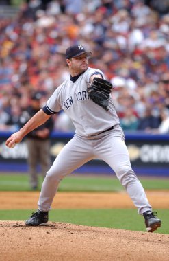 Roger Clemens sürahi için New York Yankees normal sezon oyun sırasında oyun eylem. Roger Clemens, 