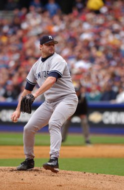 Roger Clemens sürahi için New York Yankees normal sezon oyun sırasında oyun eylem. Roger Clemens, 