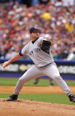 Roger Clemens sürahi için New York Yankees normal sezon oyun sırasında oyun eylem. Roger Clemens, 