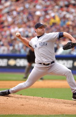 Roger Clemens sürahi için New York Yankees normal sezon oyun sırasında oyun eylem. Roger Clemens, 