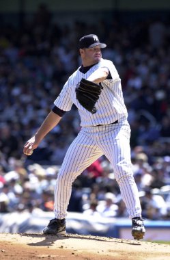 Roger Clemens sürahi için New York Yankees normal sezon oyun sırasında oyun eylem. Roger Clemens, 