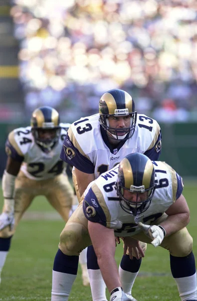 Kurt Warner Quarterback Louis Rams Ação Durante Uma Temporada Regular — Fotografia de Stock