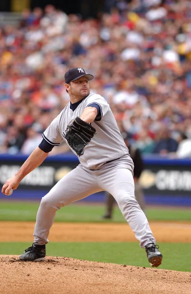Roger Clemens Džbán New York Yankees Akční Hra Během Pravidelné — Stock fotografie