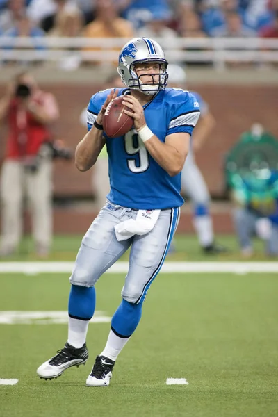 Matthew Stafford Quarterback Para Los Detroit Lions Acción Durante Partido —  Fotos de Stock
