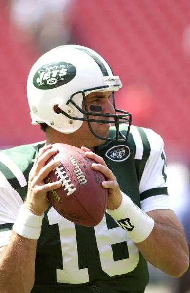 Vinny Testaverde Quarterback New York Jets Ação Jogo Durante Uma Imagem De Stock