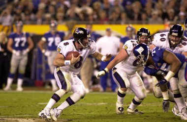 Trent Dilfer Quarterback Super Bowl Xxxv. Super Bowl Xxxv oyun eylem Baltimore Ravens için Nfl şampiyonluk için yapıldı. Baltimore Ravens 34-7 onların ilk Super Bowl kazanmak için bir final skoru tarafından New York Giants yenmek için gitti