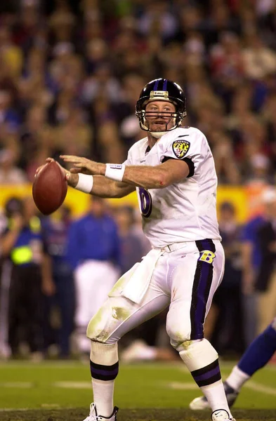 Trent Dilfer Quarterback Baltimore Ravens Azione Nel Super Bowl Xxxv — Foto Stock