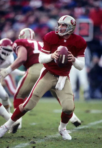 Steve Young Quarterback San Francisco 49Ers Nell Azione Gioco Durante — Foto Stock