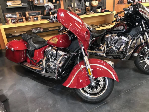 Indian Motorcycle Una Marca Estadounidense Motocicletas Producidas Originalmente Vendidas Concesionario — Foto de Stock