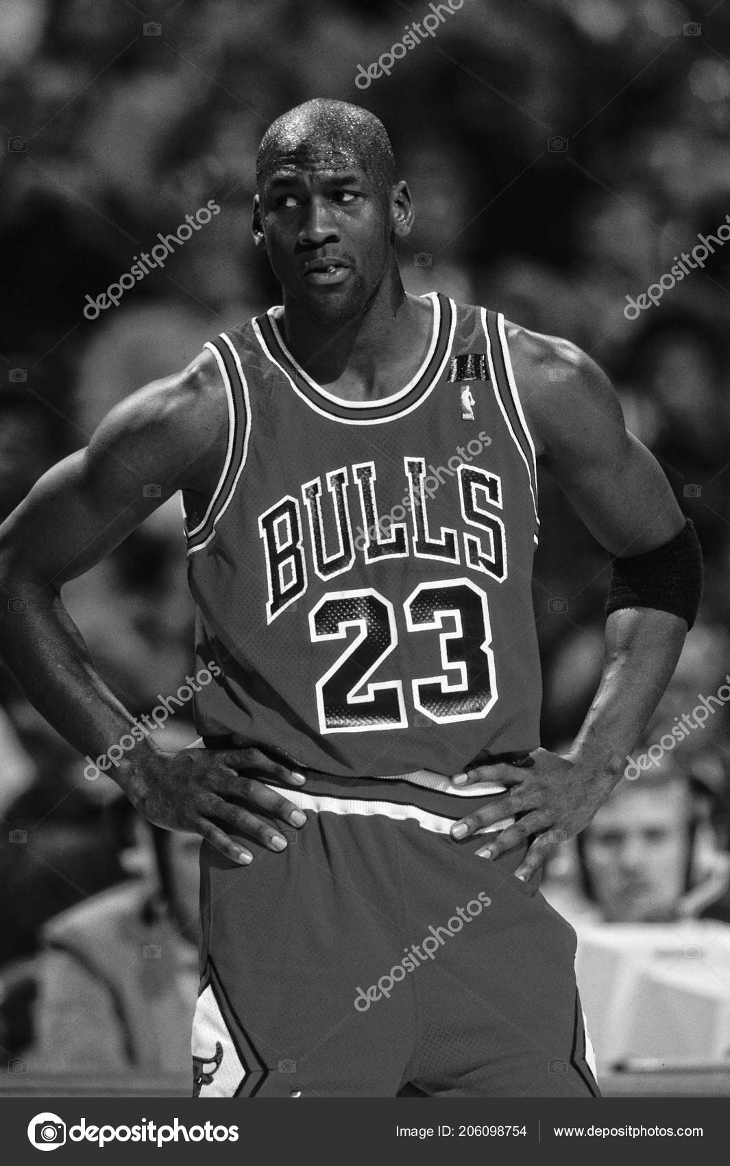 Michael Jordan Hall Fame Player Chicago Bulls Game Action Regular