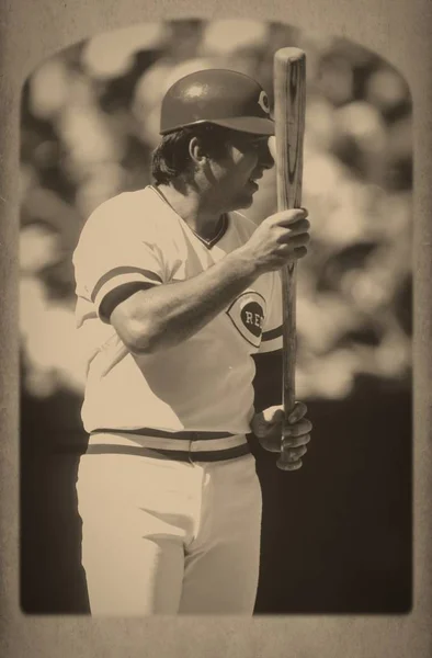 Johnny Bench Hall Fame Catcher Cincinnati Reds Bat Regular Season — Stock Photo, Image