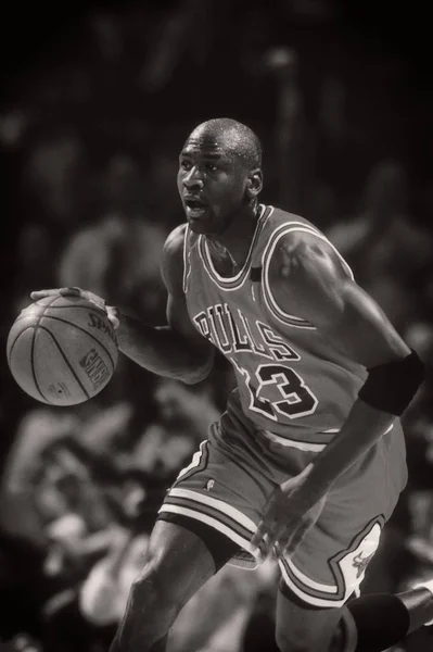 Michael Jordan Hall Fame Joueur Des Bulls Chicago Action Dans — Photo
