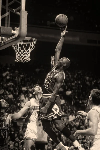 Michael Jordan Hall Fame Hráč Chicago Bulls Akční Hra Regulérní — Stock fotografie