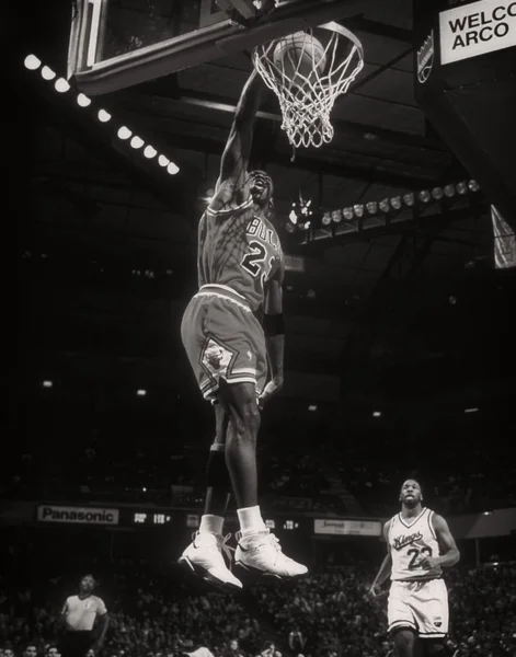 Michael Jordan Hall Fame Player Chicago Bulls Game Action Regular — Stock Photo, Image