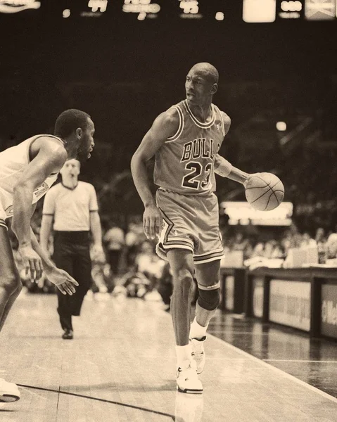 Michael Jordan Hall Fame Player Chicago Bulls Game Action Regular — Stock Photo, Image