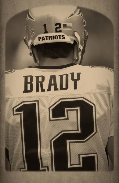 Tom Brady Quarterback Pro New England Patriots Herní Akce Během — Stock fotografie