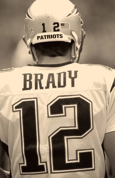 Tom Brady Quarterback Para Los New England Patriots Acción Durante — Foto de Stock