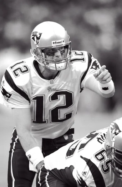 Tom Brady Rozgrywający New England Patriots Działaniu Gry Sezonie Nfl — Zdjęcie stockowe