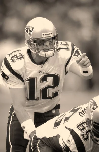 Tom Brady Quarterback Nfl Sezonu Sırasında Oyun Eylem New England — Stok fotoğraf