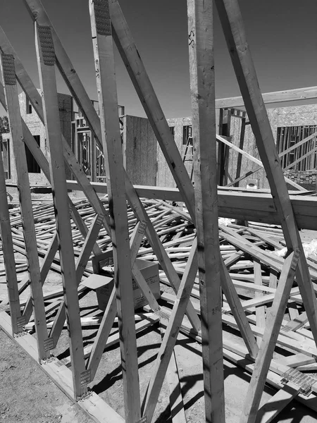 Nová Výstavba Rámování Zkompletovat Posádku Stavební Společnosti Které Jsou Zaměstnáni — Stock fotografie