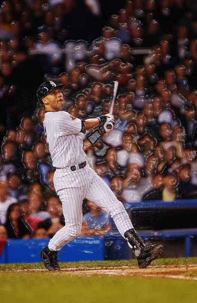 Derek Jeter Emeryturę Wstrzymywacz Dla Bat New York Yankees Sezonie — Zdjęcie stockowe