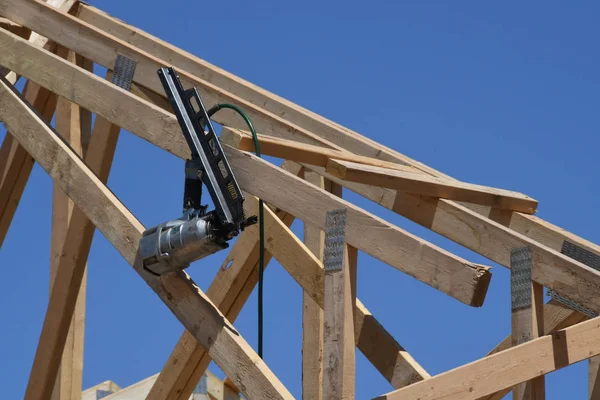 Nuova Struttura Costruzione Assemblata Equipaggio Della Società Costruzioni Cui Lavoratori — Foto Stock