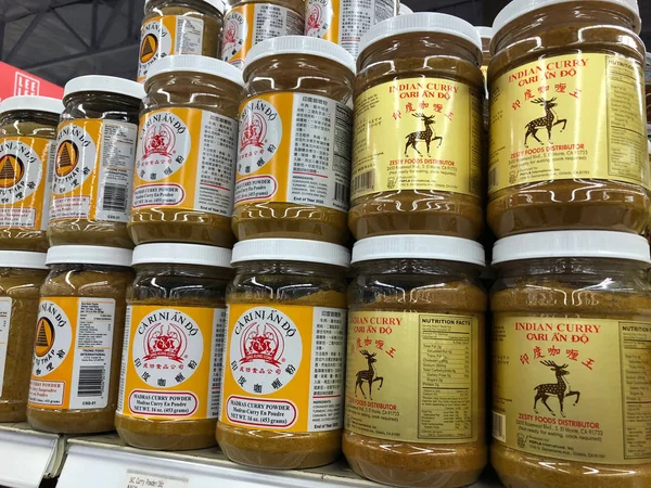 Supermercado Internacional Abarrotes Étnicos Con Productos Frescos Carne Mariscos Con — Foto de Stock