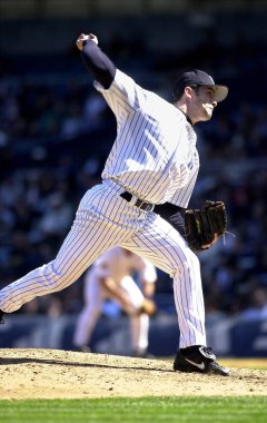 Mike Mussina oyun eylem Bronx Yankee stadyumunda yunuslama New York Yankees için yunuslama.