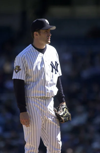 Mike Mussina Pitching För New York Yankees Pitching Yankees Stadium — Stockfoto