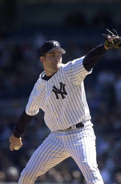 Mike Mussina Arremessando Para New York Yankees Arremessando Yankees Stadium — Fotografia de Stock