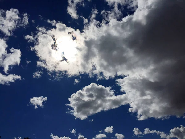 White Clouds Beautiful Blue Sky Arizona Southwest Park United States — Stock Photo, Image