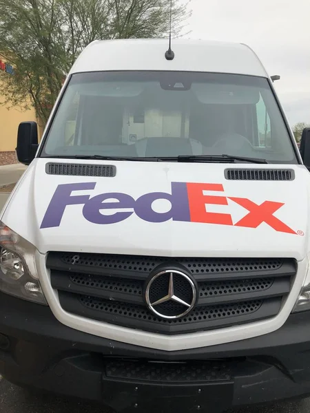 Fedex Delivery Truck Fedex Corporation Una Multinazionale Americana Servizi Corriere — Foto Stock